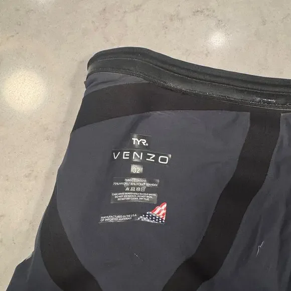 TYR Venzo Competitive Swim Jammer Black Men's 32 FINA Approved Triathalon - Picture 12 of 16